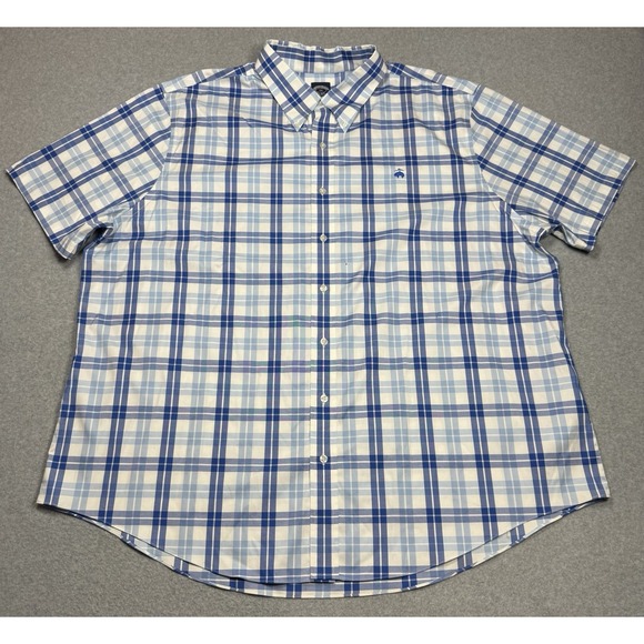 Brooks Brothers Shirt Mens 2XL XXL Oxford Supima Short Sleeve Relaxed Fit - Picture 2 of 8